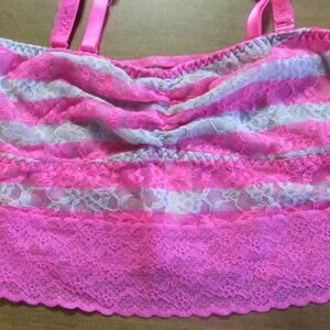 Victorias Secret Pink And Grey Lacey Bralette sz M
